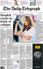 The Daily Telegraph (UK) Newspaper Front Page for 13 September 2012
