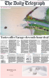 The Daily Telegraph (UK) Newspaper Front Page for 14 November 2019