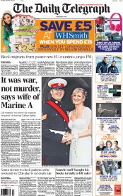 The Daily Telegraph Newspaper Front Page (UK) for 14 December 2013