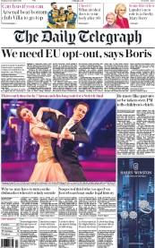 The Daily Telegraph (UK) Newspaper Front Page for 14 December 2015