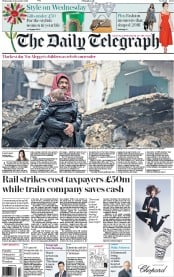The Daily Telegraph (UK) Newspaper Front Page for 14 December 2016
