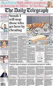 The Daily Telegraph (UK) Newspaper Front Page for 14 December 2022