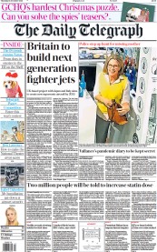 The Daily Telegraph front page for 14 December 2023