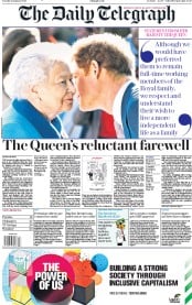The Daily Telegraph (UK) Newspaper Front Page for 14 January 2020