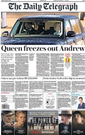 The Daily Telegraph (UK) Newspaper Front Page for 14 January 2022