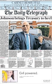 The Daily Telegraph (UK) Newspaper Front Page for 14 February 2020