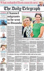 The Daily Telegraph (UK) Newspaper Front Page for 14 April 2022