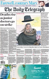 The Daily Telegraph (UK) Newspaper Front Page for 14 April 2023