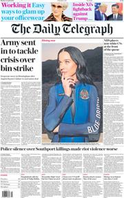 The Daily Telegraph front page for 14 April 2025