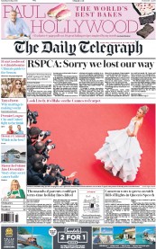 The Daily Telegraph (UK) Newspaper Front Page for 14 May 2016