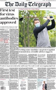 The Daily Telegraph (UK) Newspaper Front Page for 14 May 2020