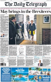 The Daily Telegraph (UK) Newspaper Front Page for 14 July 2016