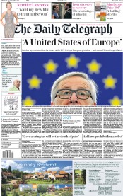 The Daily Telegraph (UK) Newspaper Front Page for 14 September 2017