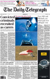 The Daily Telegraph Newspaper Front Page (UK) for 15 October 2012