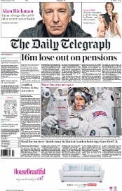 The Daily Telegraph (UK) Newspaper Front Page for 15 January 2016