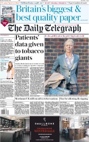 The Daily Telegraph (UK) Newspaper Front Page for 15 January 2018