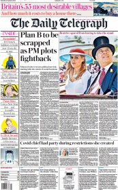 The Daily Telegraph front page for 15 January 2022