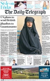 The Daily Telegraph (UK) Newspaper Front Page for 15 February 2019