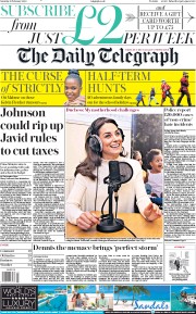 The Daily Telegraph (UK) Newspaper Front Page for 15 February 2020