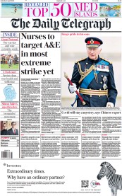 The Daily Telegraph (UK) Newspaper Front Page for 15 April 2023