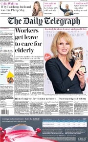 The Daily Telegraph (UK) Newspaper Front Page for 15 May 2017