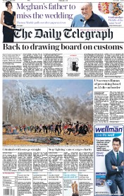 The Daily Telegraph (UK) Newspaper Front Page for 15 May 2018