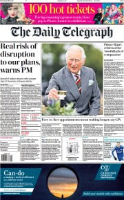 The Daily Telegraph (UK) Newspaper Front Page for 15 May 2021