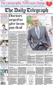 The Daily Telegraph (UK) Newspaper Front Page for 15 July 2023