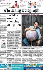 The Daily Telegraph (UK) Newspaper Front Page for 15 August 2017