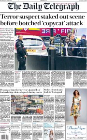 The Daily Telegraph (UK) Newspaper Front Page for 15 August 2018