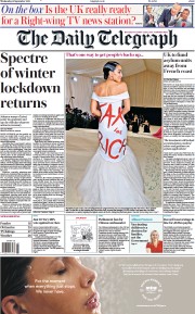 The Daily Telegraph (UK) Newspaper Front Page for 15 September 2021