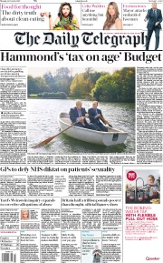 The Daily Telegraph (UK) Newspaper Front Page for 16 October 2017