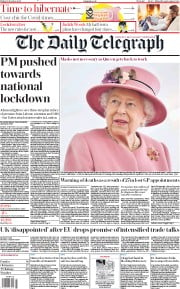 The Daily Telegraph (UK) Newspaper Front Page for 16 October 2020