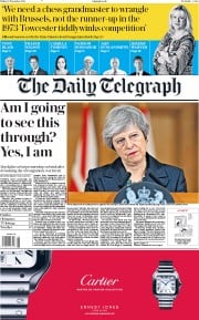 The Daily Telegraph (UK) Newspaper Front Page for 16 November 2018