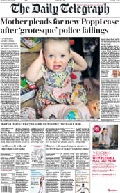 The Daily Telegraph (UK) Newspaper Front Page for 16 January 2018