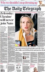 The Daily Telegraph (UK) Newspaper Front Page for 16 March 2022