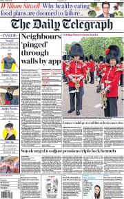 The Daily Telegraph (UK) Newspaper Front Page for 16 July 2021