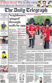 The Daily Telegraph (UK) Newspaper Front Page for 16 July 2021