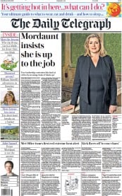 The Daily Telegraph (UK) Newspaper Front Page for 16 July 2022