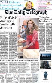 The Daily Telegraph (UK) Newspaper Front Page for 16 September 2020