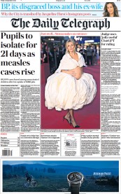 The Daily Telegraph front page for 16 September 2023