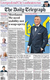The Daily Telegraph (UK) Newspaper Front Page for 17 October 2022