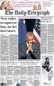 The Daily Telegraph (UK) Newspaper Front Page for 17 November 2016