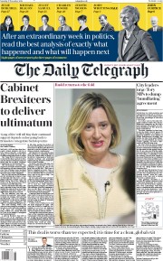The Daily Telegraph (UK) Newspaper Front Page for 17 November 2018