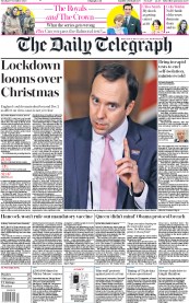 The Daily Telegraph (UK) Newspaper Front Page for 17 November 2020