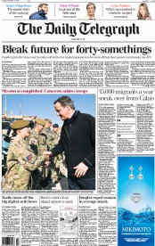 The Daily Telegraph Newspaper Front Page (UK) for 17 December 2013