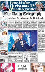 The Daily Telegraph (UK) Newspaper Front Page for 17 December 2016