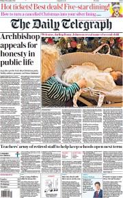 The Daily Telegraph (UK) Newspaper Front Page for 17 December 2021