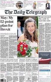 The Daily Telegraph (UK) Newspaper Front Page for 17 January 2017