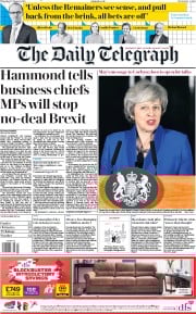 The Daily Telegraph (UK) Newspaper Front Page for 17 January 2019